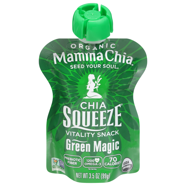 Mamma Chia Organic Chia Squeeze Green Magic Vitality Snack