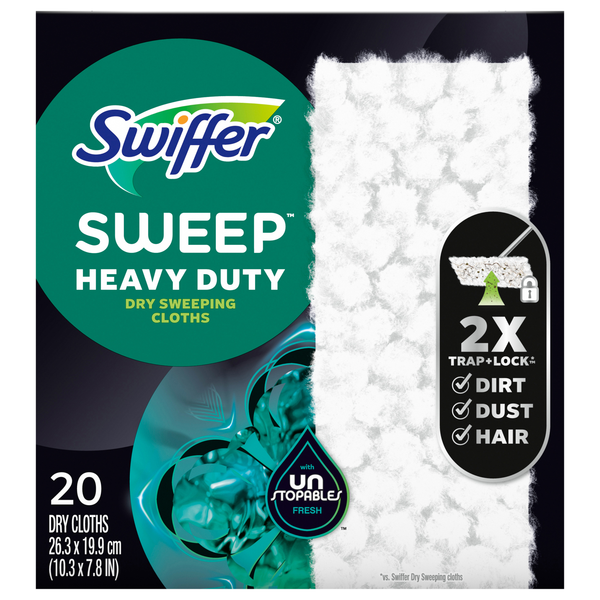 Swiffer Heavy Duty Unstopables Fresh Scent Dry Sweeping Cloths