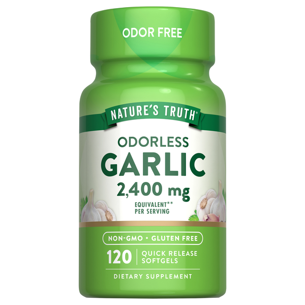 Nature's Truth Odorless Garlic 2400 mg Softgels Gluten Free