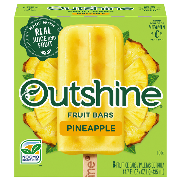 Outshine Pineapple Fruit Ice Bars - 6 ct