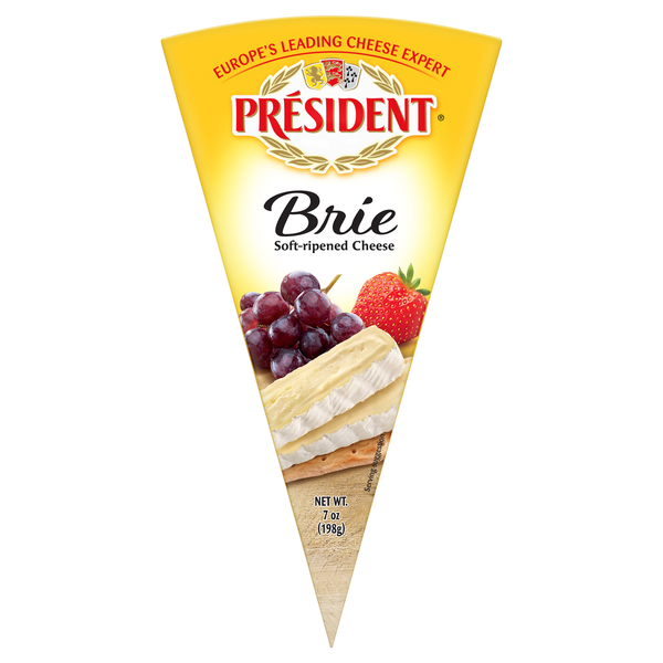 President Soft Ripened Brie Cheese Wedge