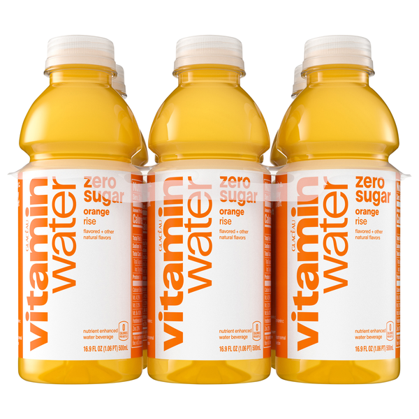 vitaminwater Zero Sugar Rise Orange Enhanced Water Beverage - 6 pk