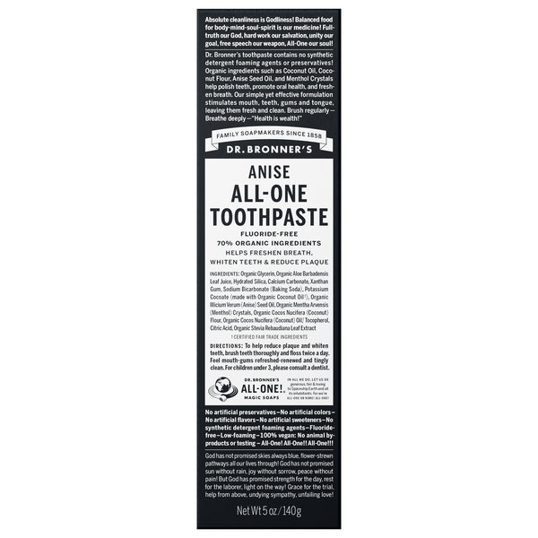 Dr. Bronner's Organic All-One Anise Toothpaste