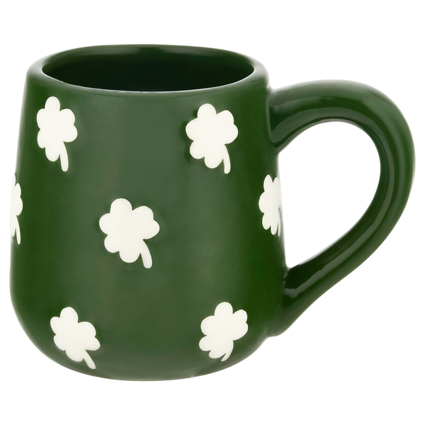 Smart Living St. Patrick's Day Mug Green with White Shamrocks