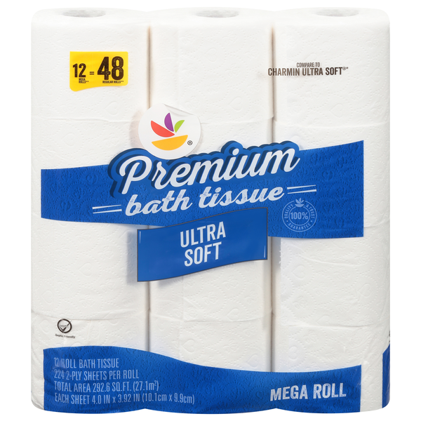 Stop & Shop Premium Ultra Soft Mega Roll 2-Ply Toilet Paper - 12 ct