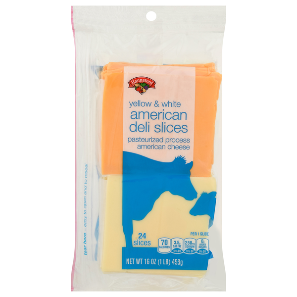 Hannaford Yellow & White American Cheese Deli Slices - 24 ct