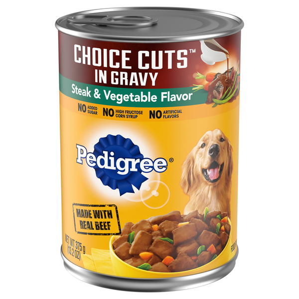 Save on PEDIGREE Choice Cuts in Gravy Steak & Vegetable Flavor Adult