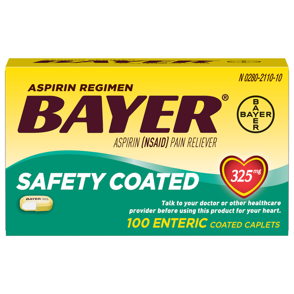 Bayer Aspirin Pain Relief 325 mg Safety Coated Caplets