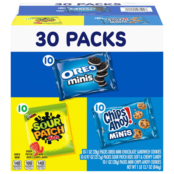 Nabisco Mini Cookie & Candy Variety (Sour Patch Kids/OREO/Chips Ahoy) 30ct