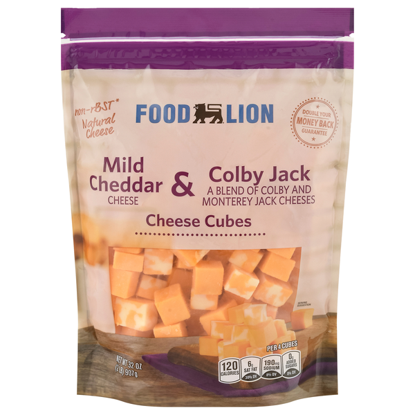Save on Food Lion Mild Cheddar & Colby Jack Cheese Cubes Order Online Delivery Food Lion
