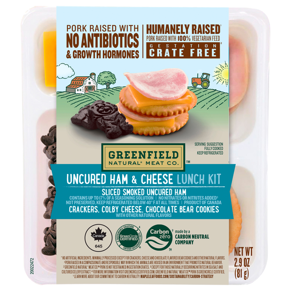 Greenfield Natural Meat Co. Lunch Kit Uncured Ham & Cheese