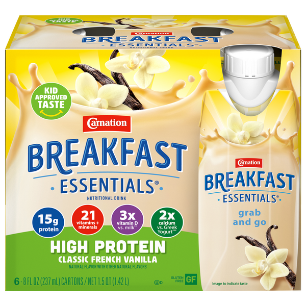 Carnation Breakfast Essentials High Protein French Vanilla Drink - 6 pk