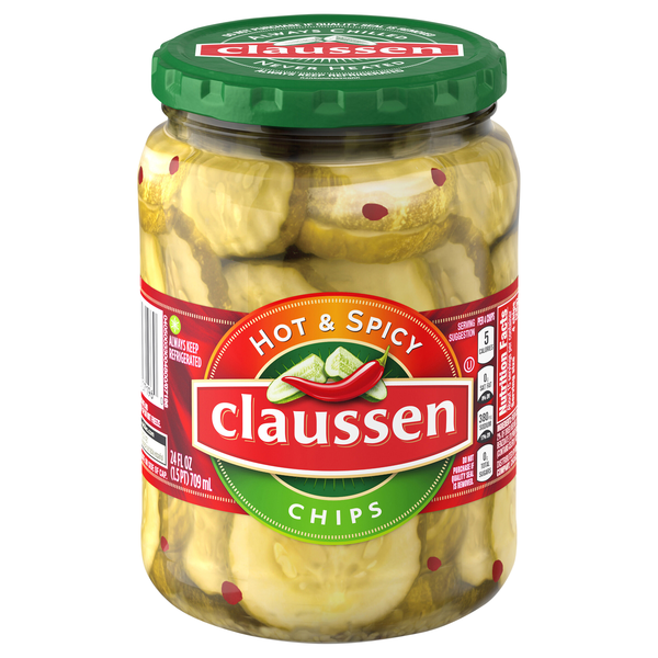 Claussen Hot & Spicy Pickle Chips Refrigerated