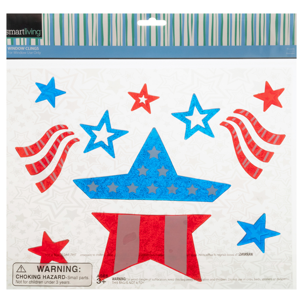 Smart Living Summer Window Clings Stars & Stripes Ages 3+