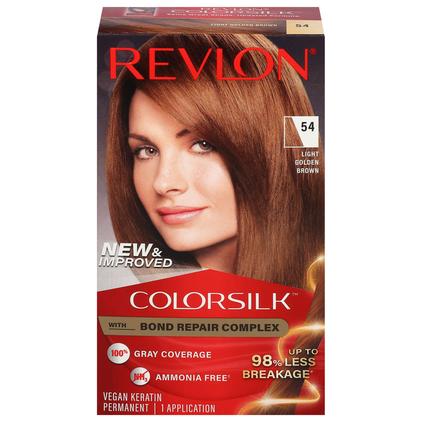 Revlon ColorSilk Beautiful Permanent Hair Color Light Golden Brown 54