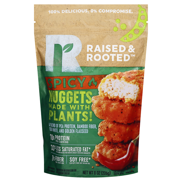 Save on Raised &amp; Rooted Plant Based Chicken Nuggets Spicy
