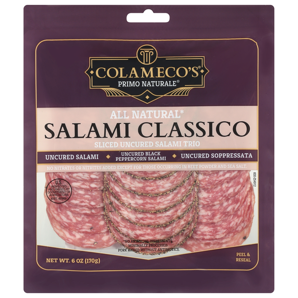 Colameco's All Natural Uncured Salami Trio Sliced