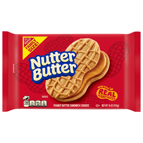 Nabisco Nutter Butter Peanut Butter Sandwich Cookies Family Size