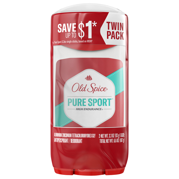 Old Spice High Endurance Pure Sport Antiperspirant Deodorant 3.3 oz/2 ct