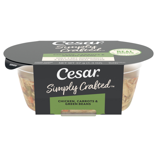 CESAR Simply Crafted Chicken Carrots Green Beans Adult Dog Food Complement