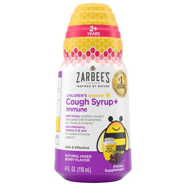 Zarbee's Children's Daytime Cough Syrup + Immune Berry Flavor Ages 2+