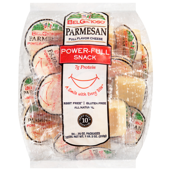 BelGioioso Power-Full Snack Parmesan Cheese - 24 ct