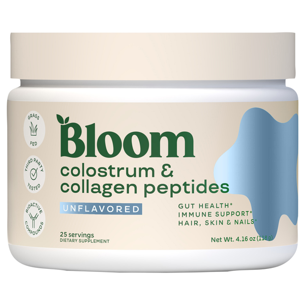Bloom Unflavored Colostrum & Collagen Peptides Powder
