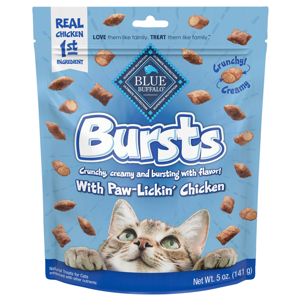 BLUE Bursts Natural with Paw-Lickin' Chicken Crunchy Cat Treats