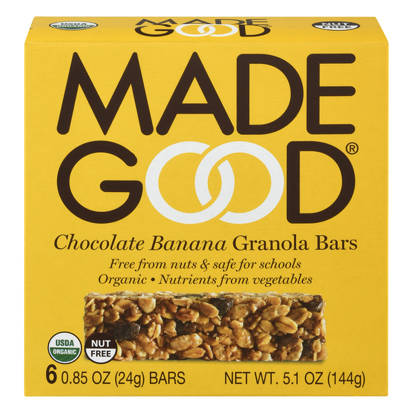 Made Good Organic Gluten & Nut Free Chocolate Banana Granola Bars - 6 ct