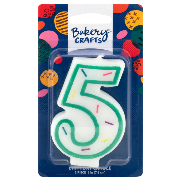 Bakery Crafts Green Birthday Candle #5