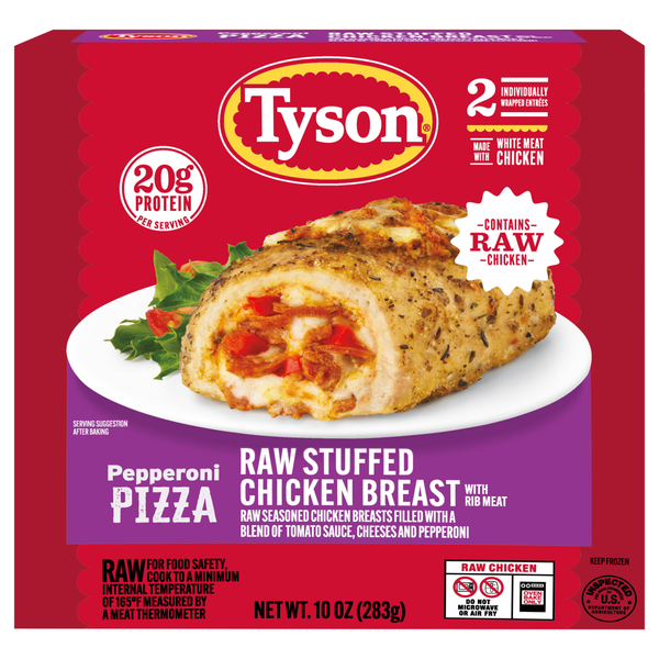 Tyson Pepperoni Pizza Raw Breaded & Stuffed Chicken Breast - 2 ct Frozen