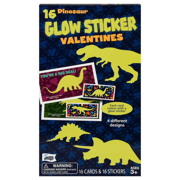 Mello Smello Dinosaur Glow Sticker Cards & Stickers Valentine's Day