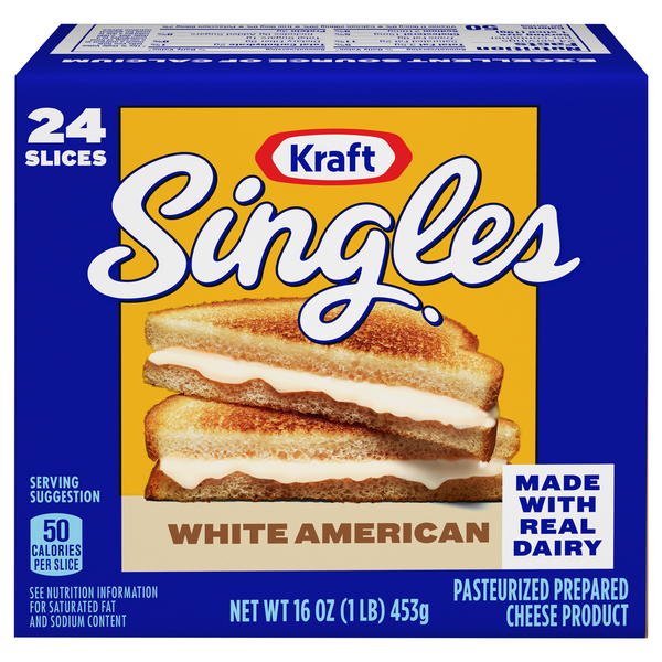 Kraft Singles White American Cheese Slices - 24 ct