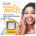 Olay Cleansing Melts + Vitamin C Face Cleanser Water-Activated Face Wash