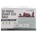 lunchskins Recyclable + Sealable Stripes Paper Quart Size Bags