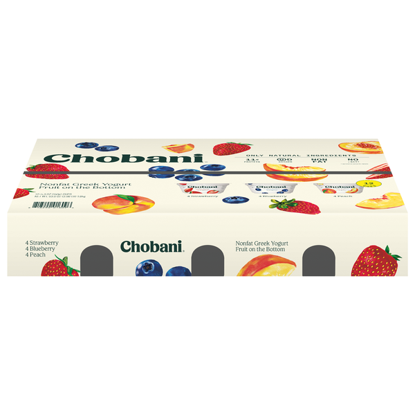 Chobani Non Fat Fruit on the Bottom Variety Pack Greek Yogurt Cup - 12 ct