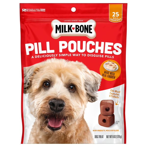 Milk-Bone Pill Pouches with Real Chicken Dog Treats - 25 ct
