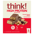 think! Gluten Free Chunky Peanut Butter 20g High Protein Bars - 5 ct