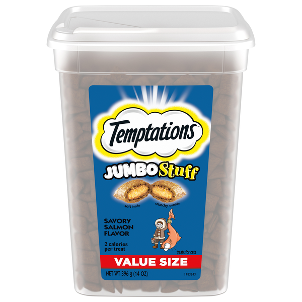 Temptations JUMBO Stuff Savory Salmon Flavor Crunchy & Soft Cat Treats
