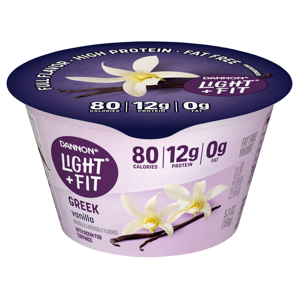 Dannon Light + Fit Fat Free Vanilla Greek Yogurt Cup