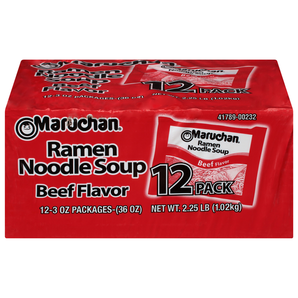 Maruchan Beef Flavor Ramen Noodle Soup - 12 ct