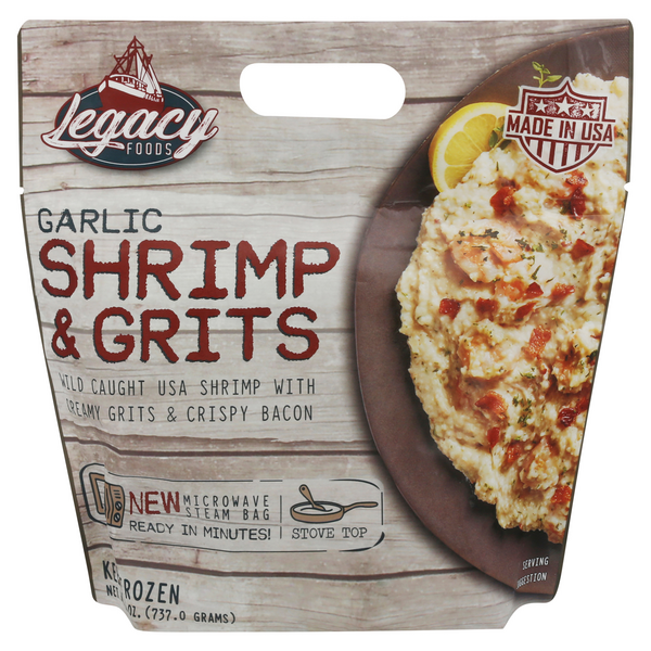 Save on Legacy Foods Wild Caught Shrimp with Creamy Grits & Crispy