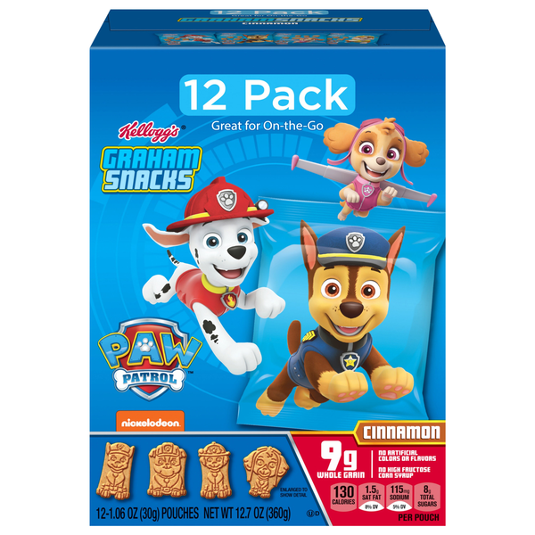 Keebler Paw Patrol Cinnamon Graham Crackers Packs - 12 ct