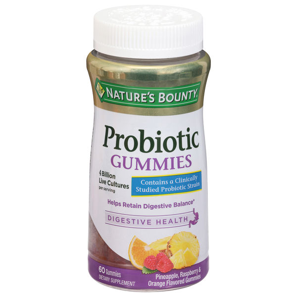 Nature's Bounty Probiotic Gummies Digestive Health Assorted Fruit