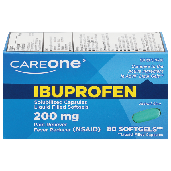 CareOne Ibuprofen Pain Relief 200 mg Softgels