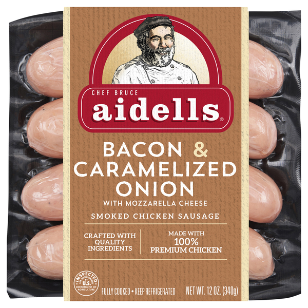 Aidells Natural Bacon & Caramelized Onion Smoked Chicken Sausage - 4 ct