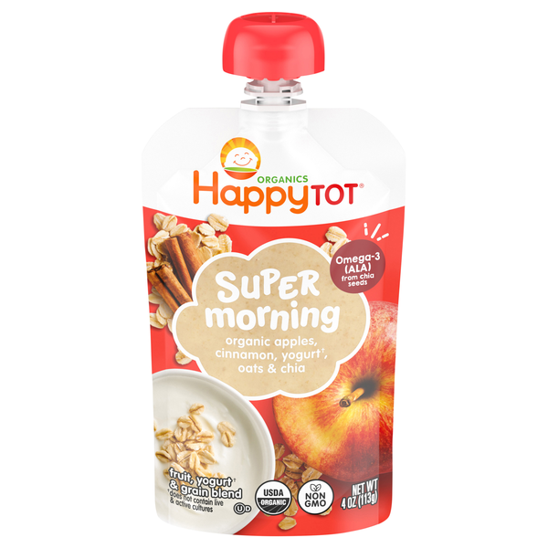 Happy Tot Organics Super Morning Apples Cinnamon Yogurt Oats & Chia