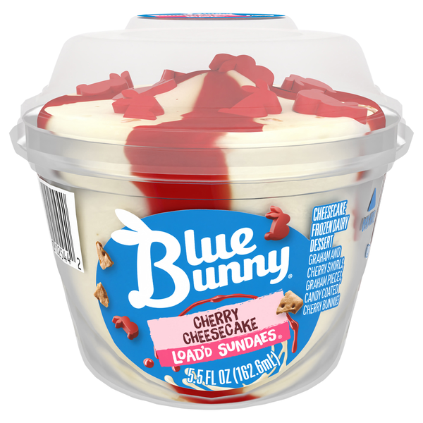 Blue Bunny Load'd Sundaes Cherry Cheesecake Frozen Dairy Dessert