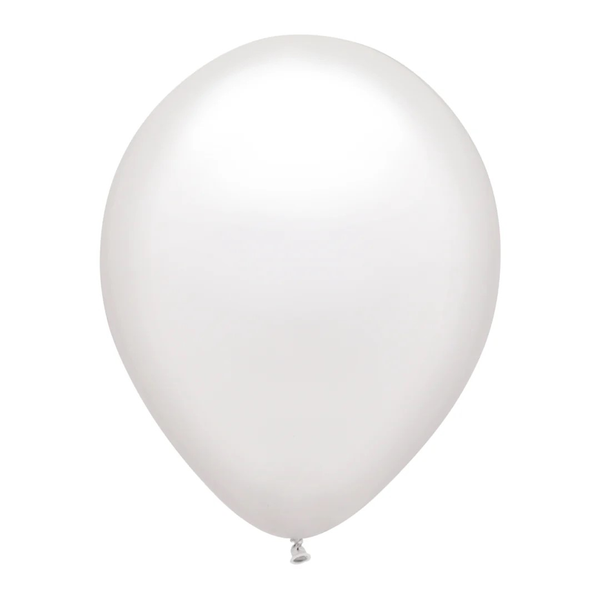 White 11 Inch Latex Helium-Filled Balloon
