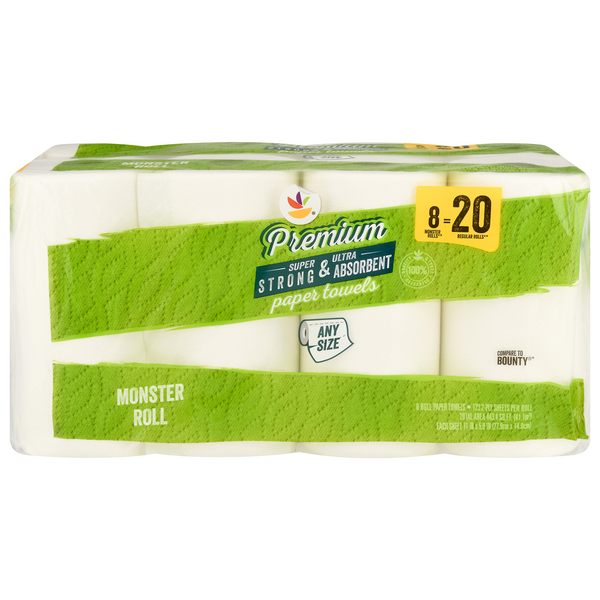 Giant Premium Any Size White Monster Roll 2-Ply Paper Towels - 8 ct